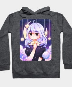 lilac starry night kawaii aesthetic anime girl